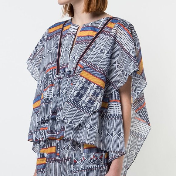 New Lemlem Kente printed ruffle top - Picture 1 of 5